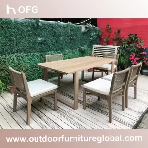 compact elegance 5-person-modern-metal-patio-dining-set