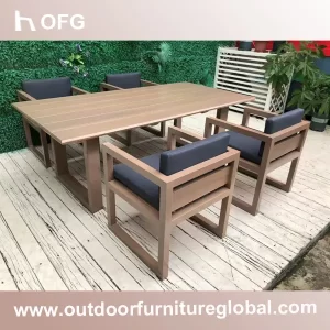 4-Seater Modern Metal Outdoor Dining Set - Patio Garden Table & Chairs (Bulk OEM Supply)